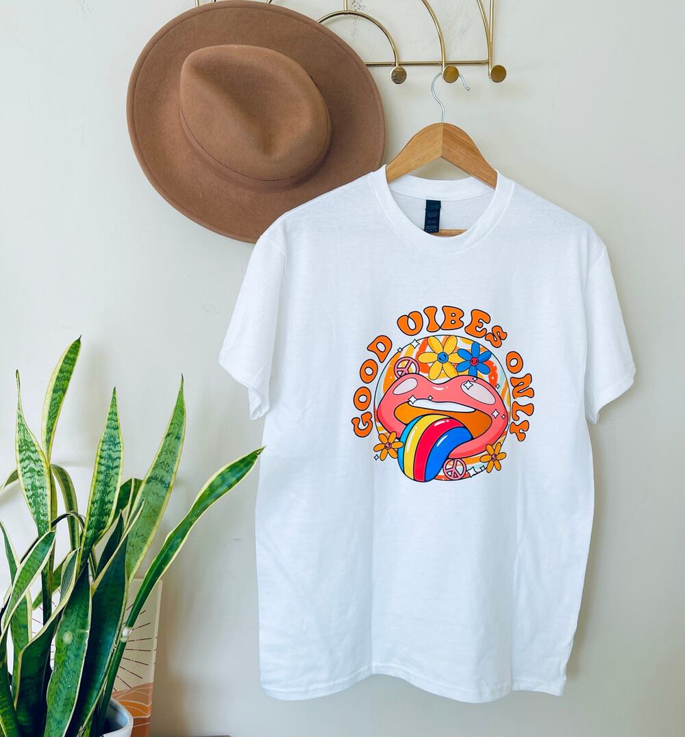 Good Vibes Only Multicolor T-Shirt NWOT